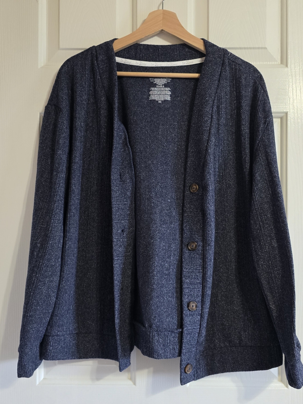 Live 2 Lounge Women's Blue Solid Knit Button-Front Cardigan Sweater XXL